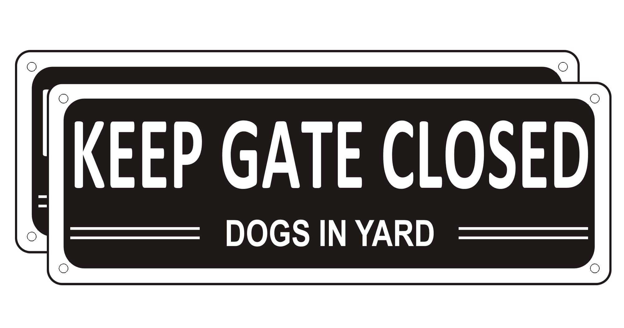 i-CowFun (2 Pack) Heavy-duty Metal Keep Gate Closed Sign Dogs in Yard, 10