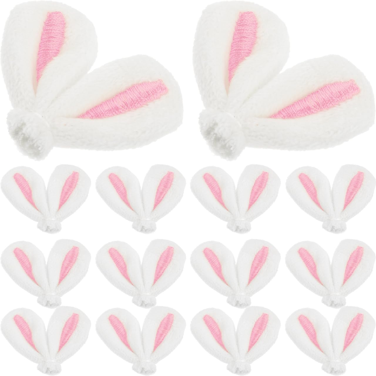 Warmhm 20 Stück Rosa Hasenohren Zum Basteln - 5x4cm Stoff Osterhasen Ohren Für DIY Haarspangen Haarreif - Haarschmuck Mädchen Festlich Ostern Scrapbooking