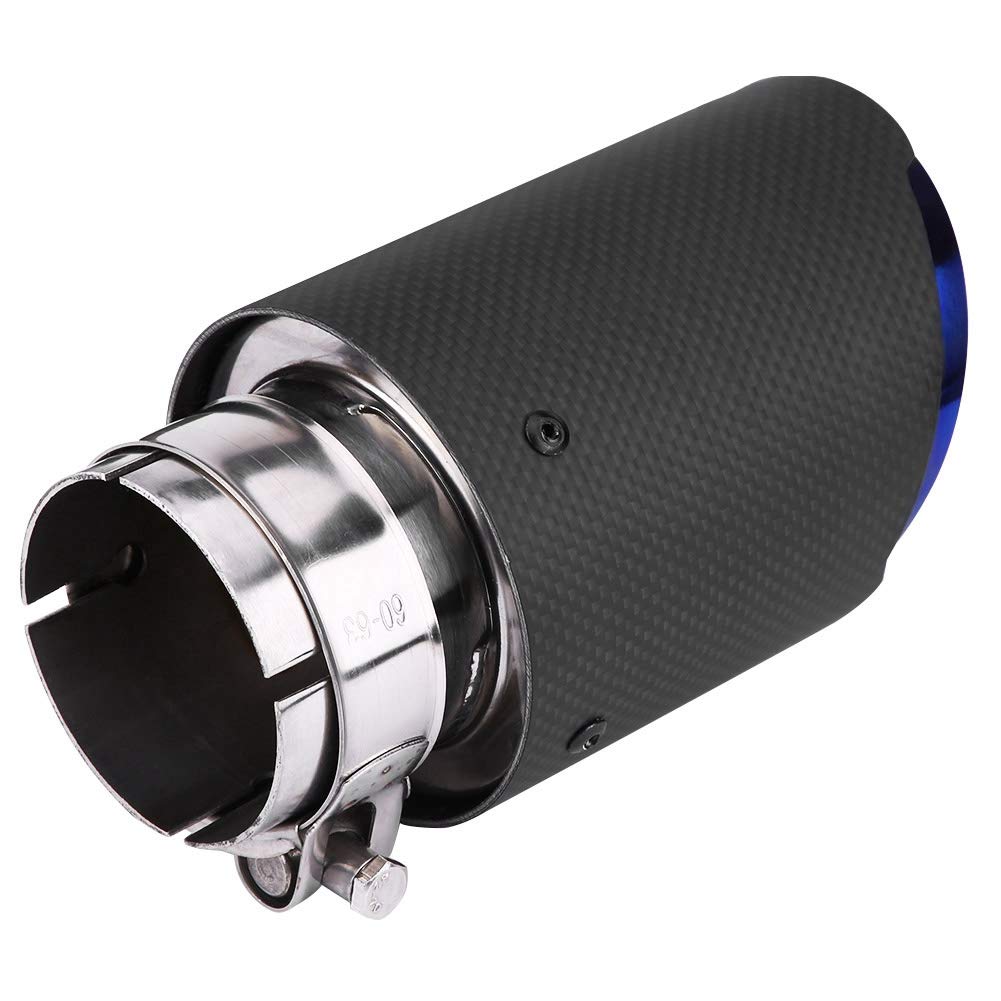 KIMISS Car Exhaust Pipe, Stainless Steel Carbon Fiber Exhaust Pipe