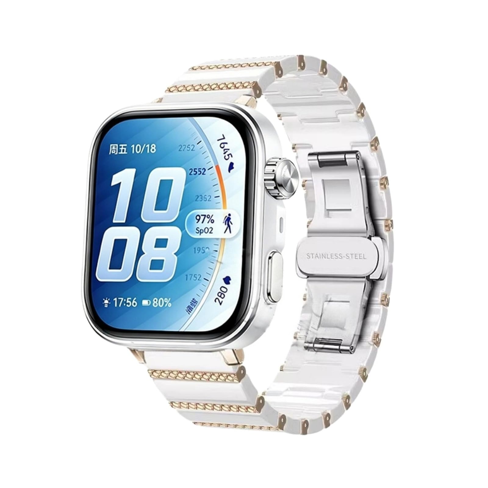 Ceramika+metalowy pasek For Huawei Watch Fit 5 5Pro 4 4Pro 3 bransoletka wymień pasek do zegarka