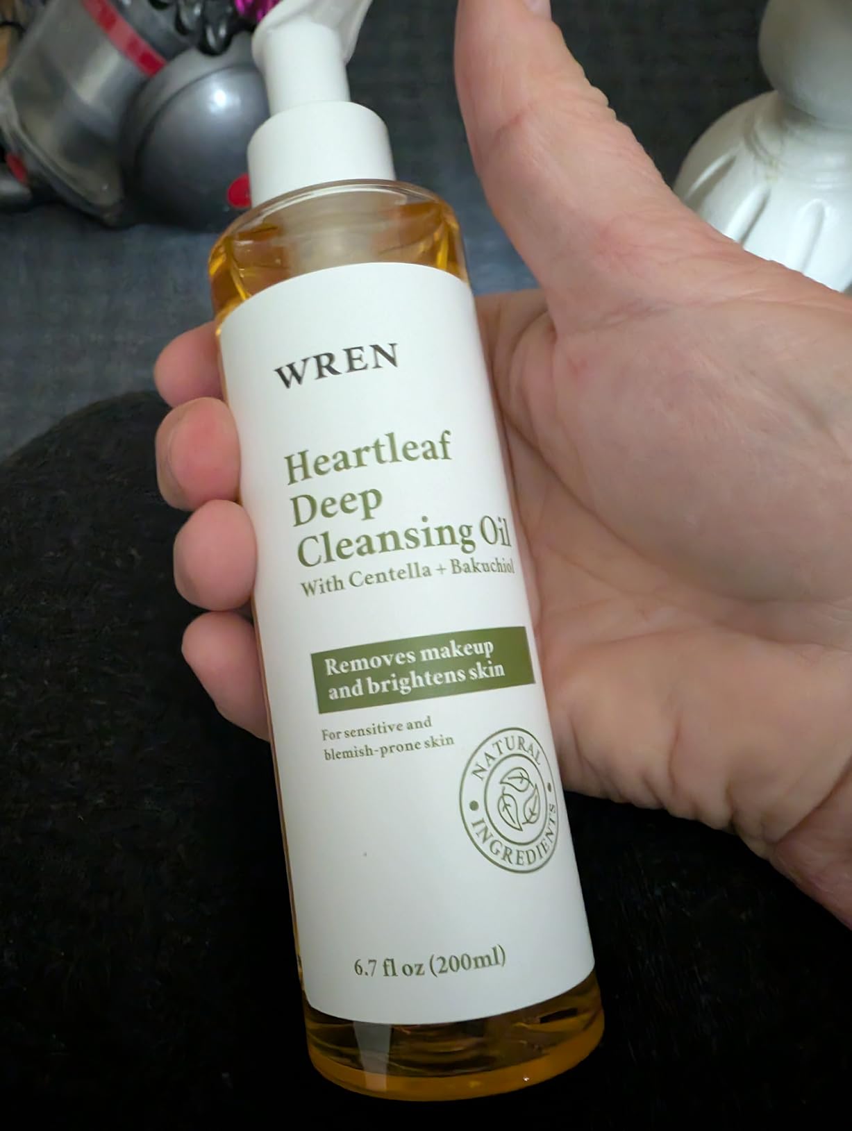 Wren Heartleaf & Centella Cleansing Oil – Pore Control & Double Cleanse Face Wash for Glass Skin, Melt Blackheads, Makeup & Sunscreen Remover, Calming for Sensitive Skin – 6.76 fl.oz
