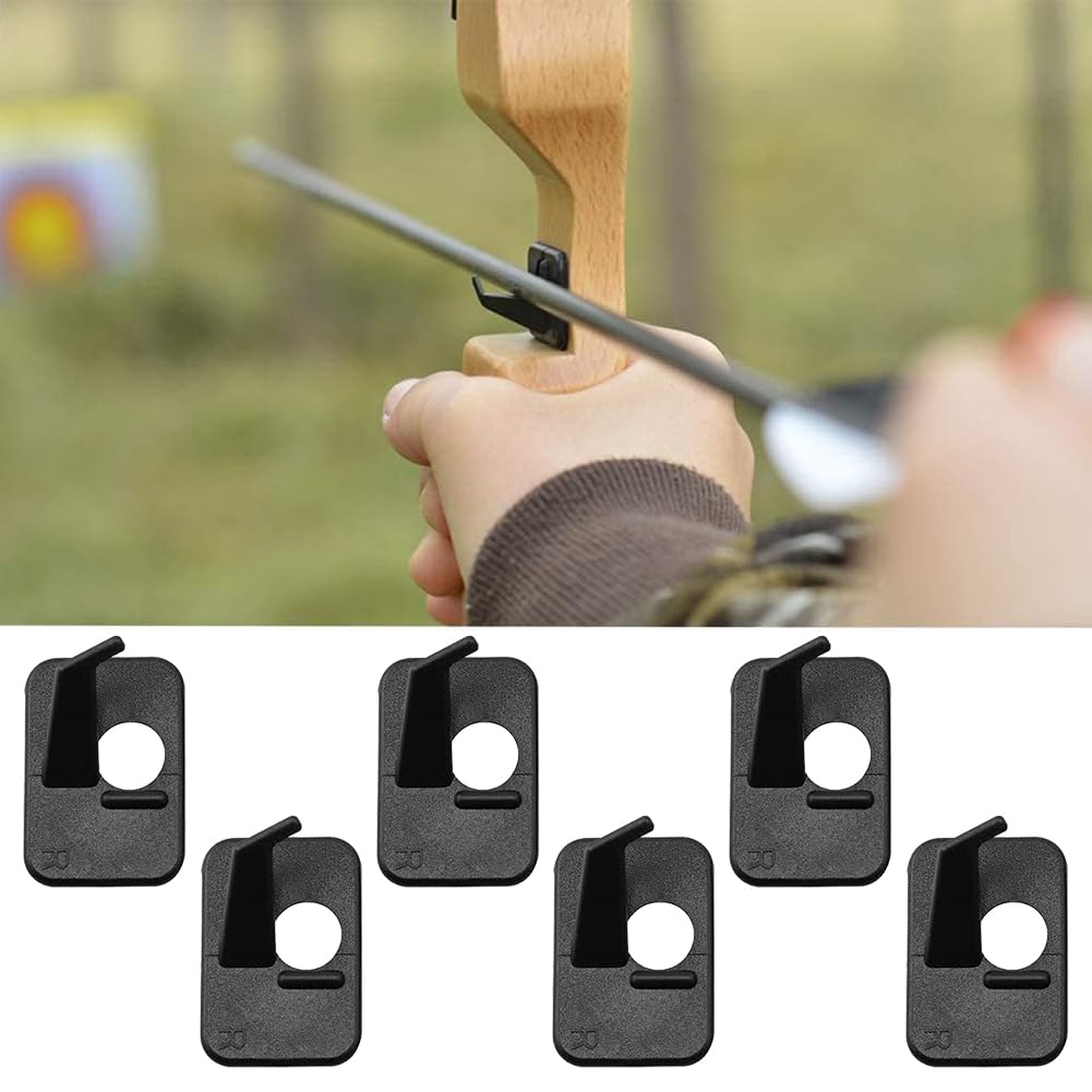 Repose-flèche en Plastique, Tir à L'arc Repos Flèche, Repose-flèche Tir à L'arc, Support d'arc Classique avec Plastique, Auto Adhésif Repose Flèche, Classique Accessoires de Chasse à Droite, 6 Pièces