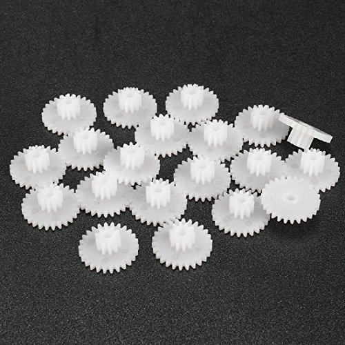 Image of uxcell 20pcs Plastic Gears 26 Teeth Model 26102B Reduction Gear Plastic Worm Gears for RC Car Robot Motor