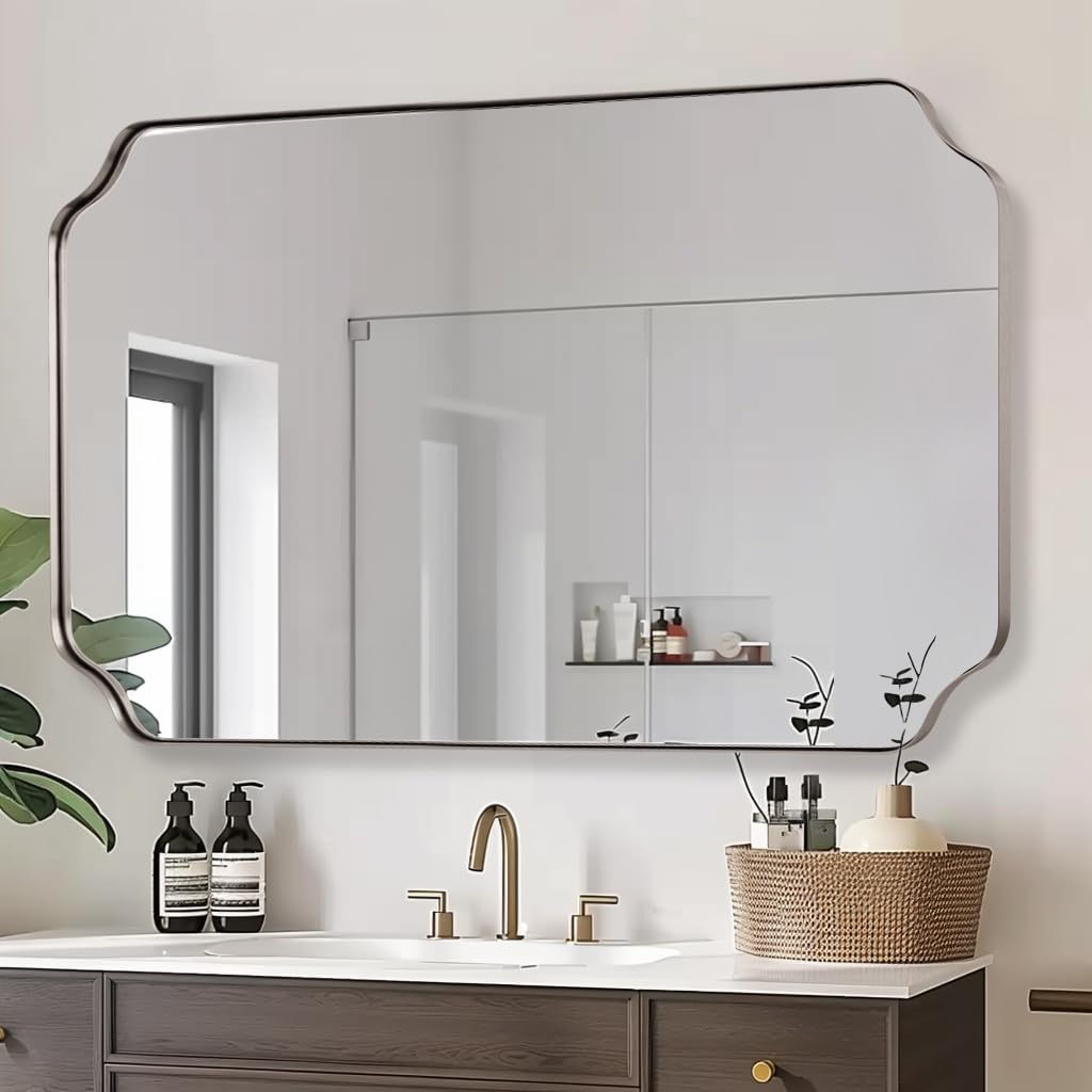 Amazon.com: ANDY STAR 36x48 Inch Brushed Nickel Rectangle Mirror