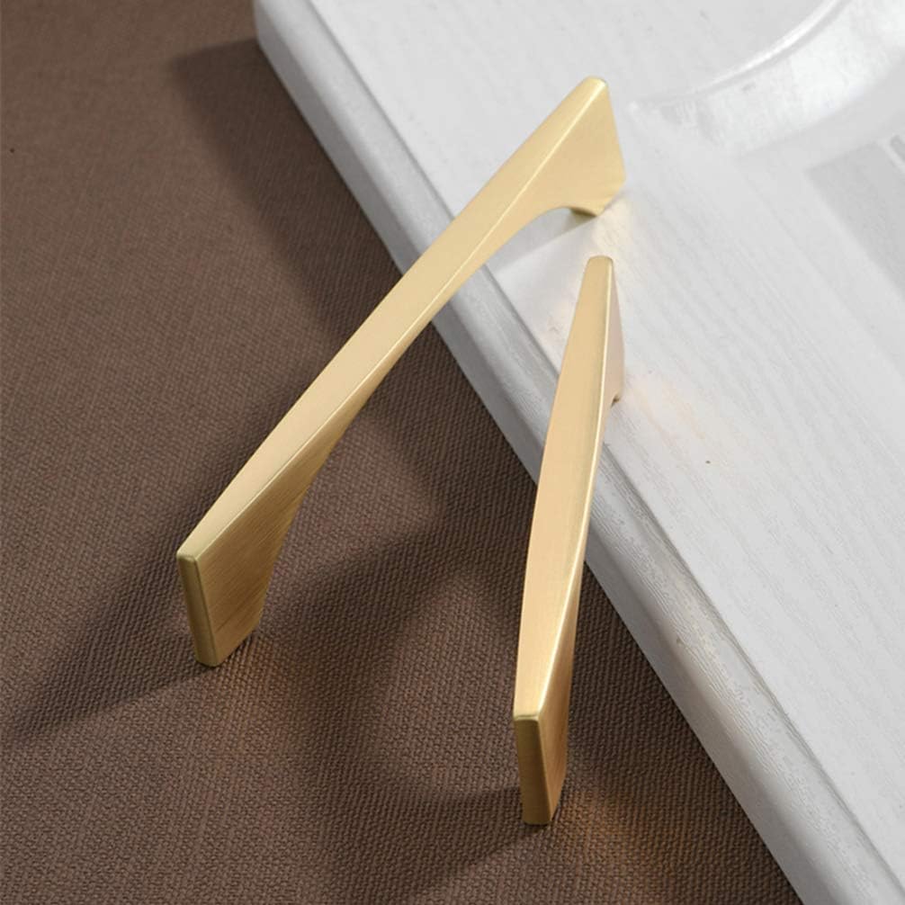 Myxekllo Gold Cabinet Drawer Pulls, Brushed Brass Pulls Handles for Dresser Drawers Bathroom Cabinet Hardware 96mm 6 Pack