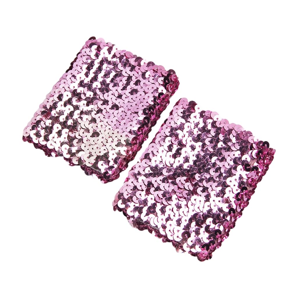 Rxgiasup Men's Pink Elegant Sequin Wrist Cuff Costume Armlet Ballroom Dancing Wear Party Armlet For Belly Dance Armband