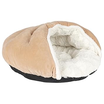 Indy Mall Pet Cat Sleeping Bed Kitten Hideaway Bag Dog Hut for Small Dogs Cats Khaki