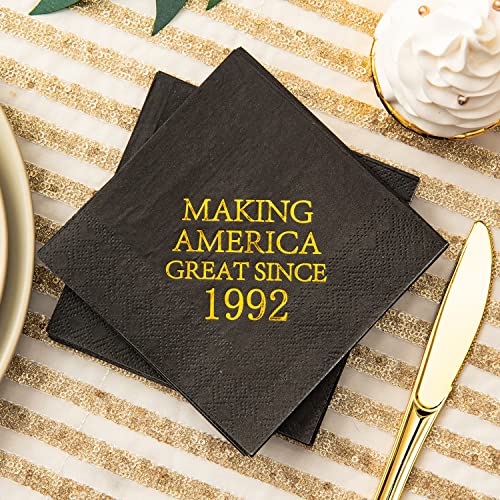 Crisky NPK022-30YEAR-BLACKGOLD-50 30Th Birthday Disposabel Napkins Black And Gold Dessert Beverage Cocktail Cake Napkins 30Th Birthday Decoration Party Supplies thumb #3