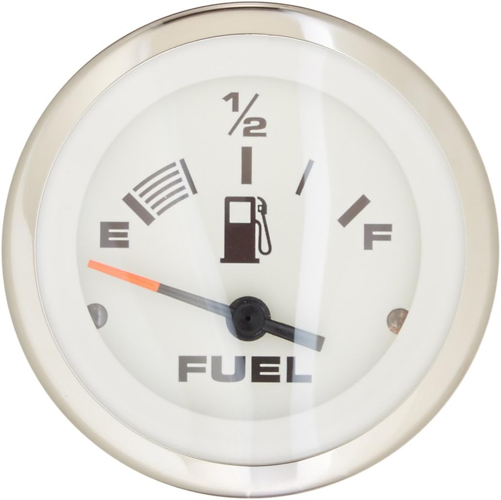Sierra International 65496P Lido E - 1/2 - F Dial Range Scratch Resistant Fuel Gauge, 2"