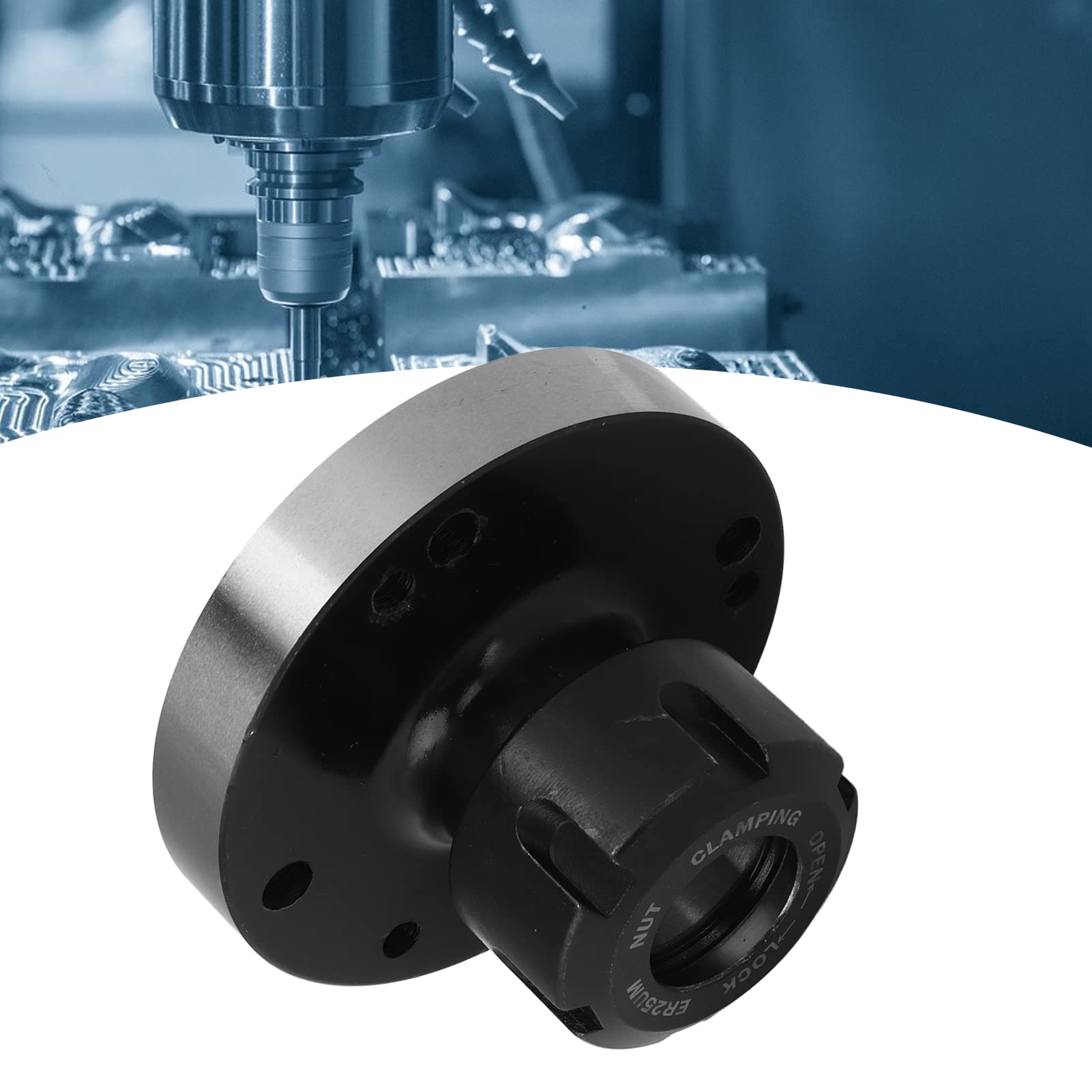 Chuck Seat, 80mm Diameter Clamping High Hardness ER25 Collet Holder for Lathe