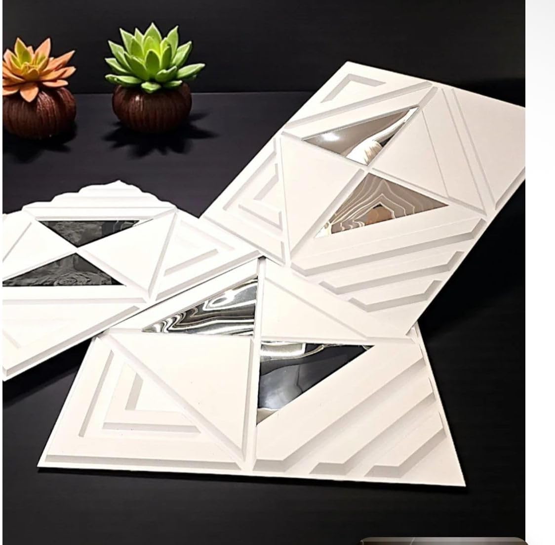Planetarrium Hub 3D PVC Wall Panels, Abstract Design, (Pack of 5) (White)