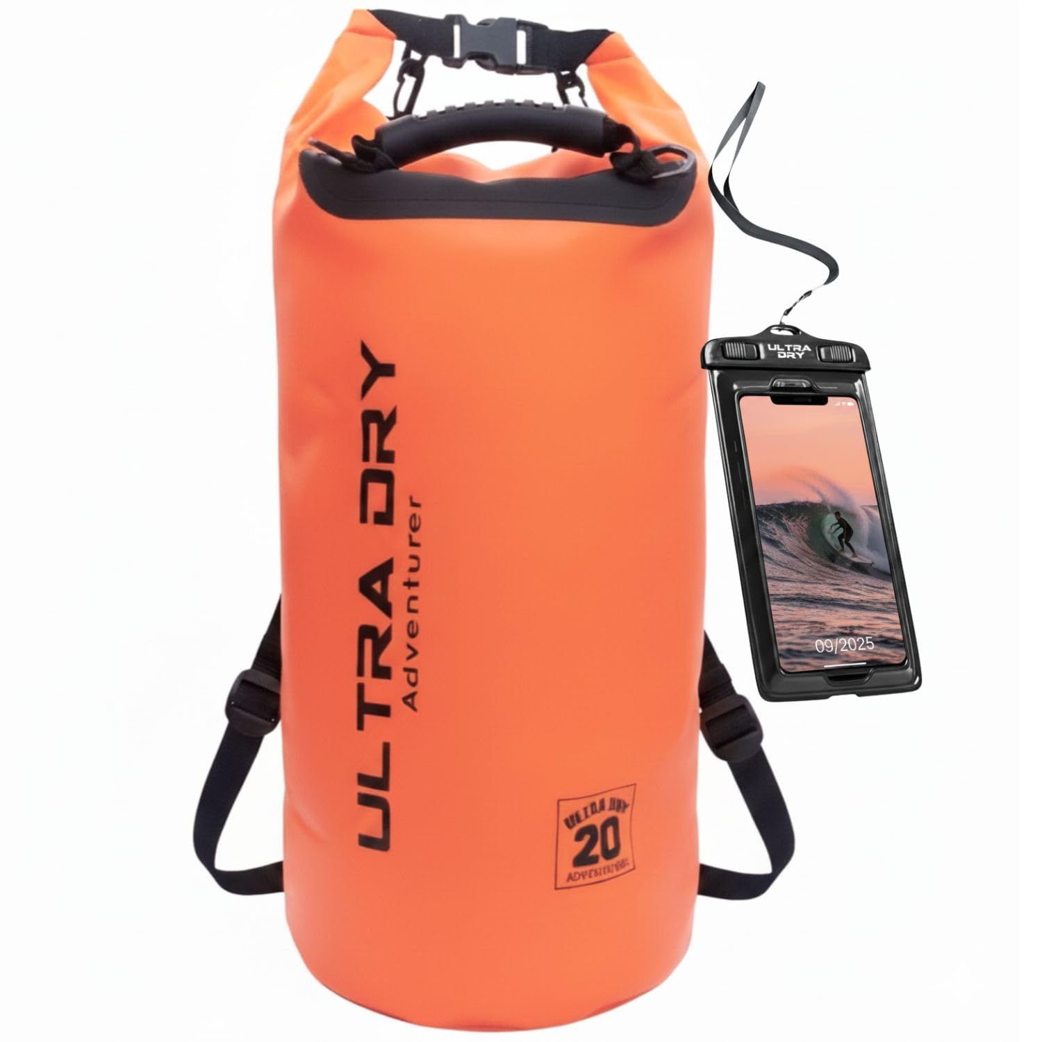 Ultra Dry Adventurer Premium Waterproof Bag, Sack with Phone Dry Bag and Long Adjustable Shoulder Strap Included, Perfect for Kayaking/Boating/Canoeing/Fishing/Rafting/Swimming/Camping/Snowboarding