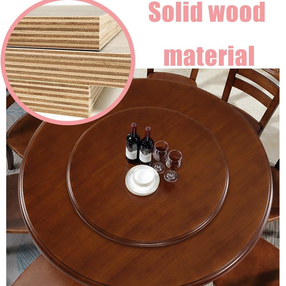 Obrotnica Lazy Susan z litego drewna, 71 cm, 91 cm, 100 cm, okrągła taca do serwowania stołu w jadalni, idealna na spotkania rodzinne, przyjęcia herbaciane i rozrywkę (100 cm)