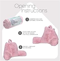 Vista 5 de Milliard Almohada de lectura, almohada de asiento para cama, almohada de respaldo y respaldo, con piel sintética, funda extraíble, 8 x 15 pulgadas