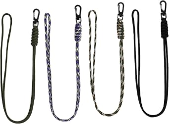 Paracord Lanyard, 4Pack Heavy Duty Braided Lanyard, Paracord Necklace Key Chains with Clip for ID Card Badge Holder