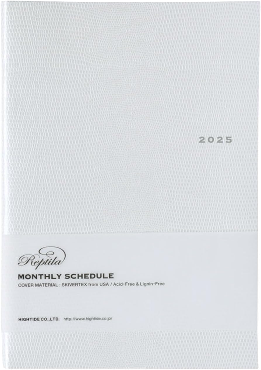 2025 High Tide Notebook, Begins October 2024, Reptila White (A5 Monthly), Monthly
