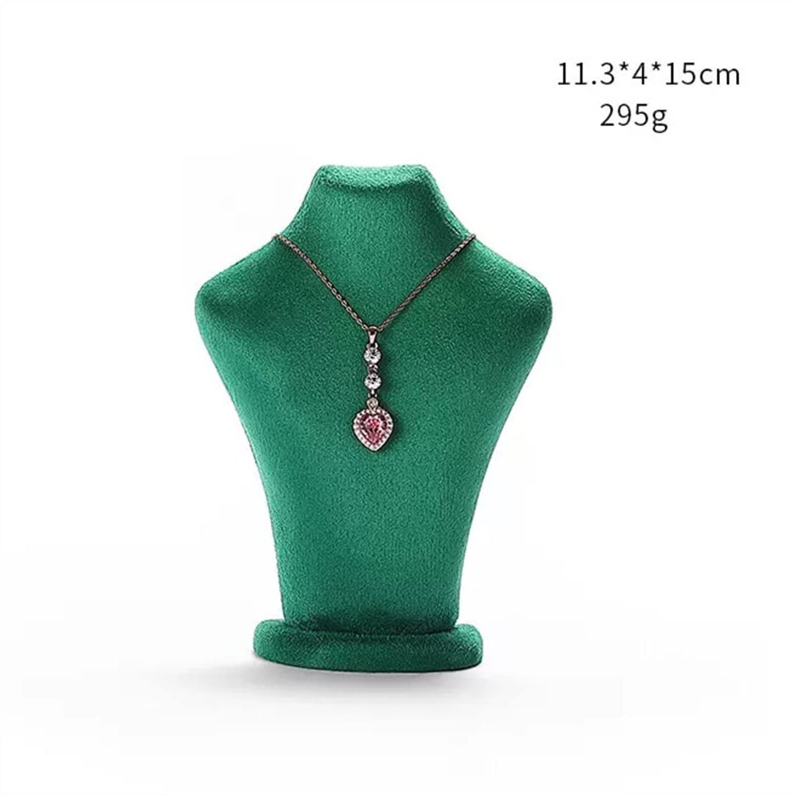 LLXYWJ Schmuckständer, grüner Samt, Schmuck, Schaufensterpuppe, Büste, Halskette, Ohrring, Anhänger, Kette, Ausstellungsstand, Modellhalter, Heimdekoration, Halskette, Anhänger (eine Farbe).
