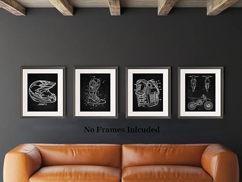 Miniatura 2 de Arte de pared de patente para motocicleta, motocross, lienzo vintage, armadura de cuerpo de casco, botas de motocicleta, impresiones artísticas para