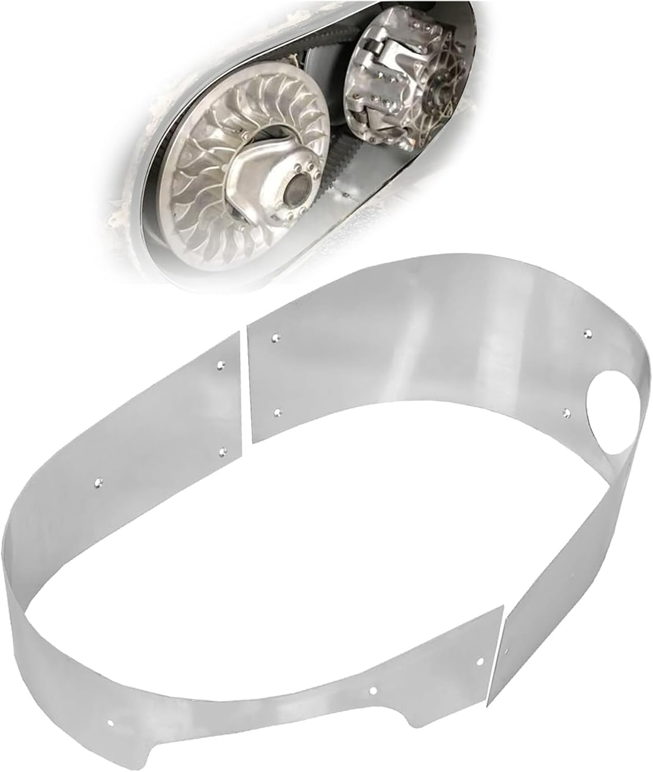 ECOTRIC X3 Belt Guard Clutch Compatible with 2017-2023 Can-Am Maverick X3 Belt Shield Guard Protector, Inner Cluth Housing Liner, All Models Clutch Cover Drive Shield Protector, Aluminium