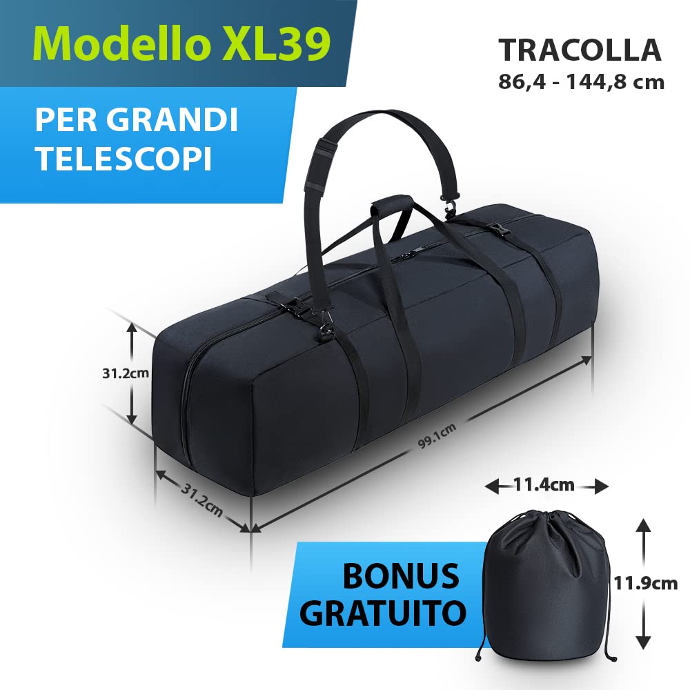 Borsa Multiuso per Telescopio Custodia per telescopio antiurto con tracolla regolabile e spazio extra, per uso militare, idrorepellente di Rhino