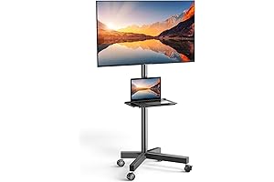 PERLESMITH TV Mobile Stand with Wheels for Outdoor TVs