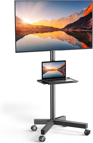 PERLESMITH Rolling TV Stand on Wheels for 23-65 Inch TVs,Tilt