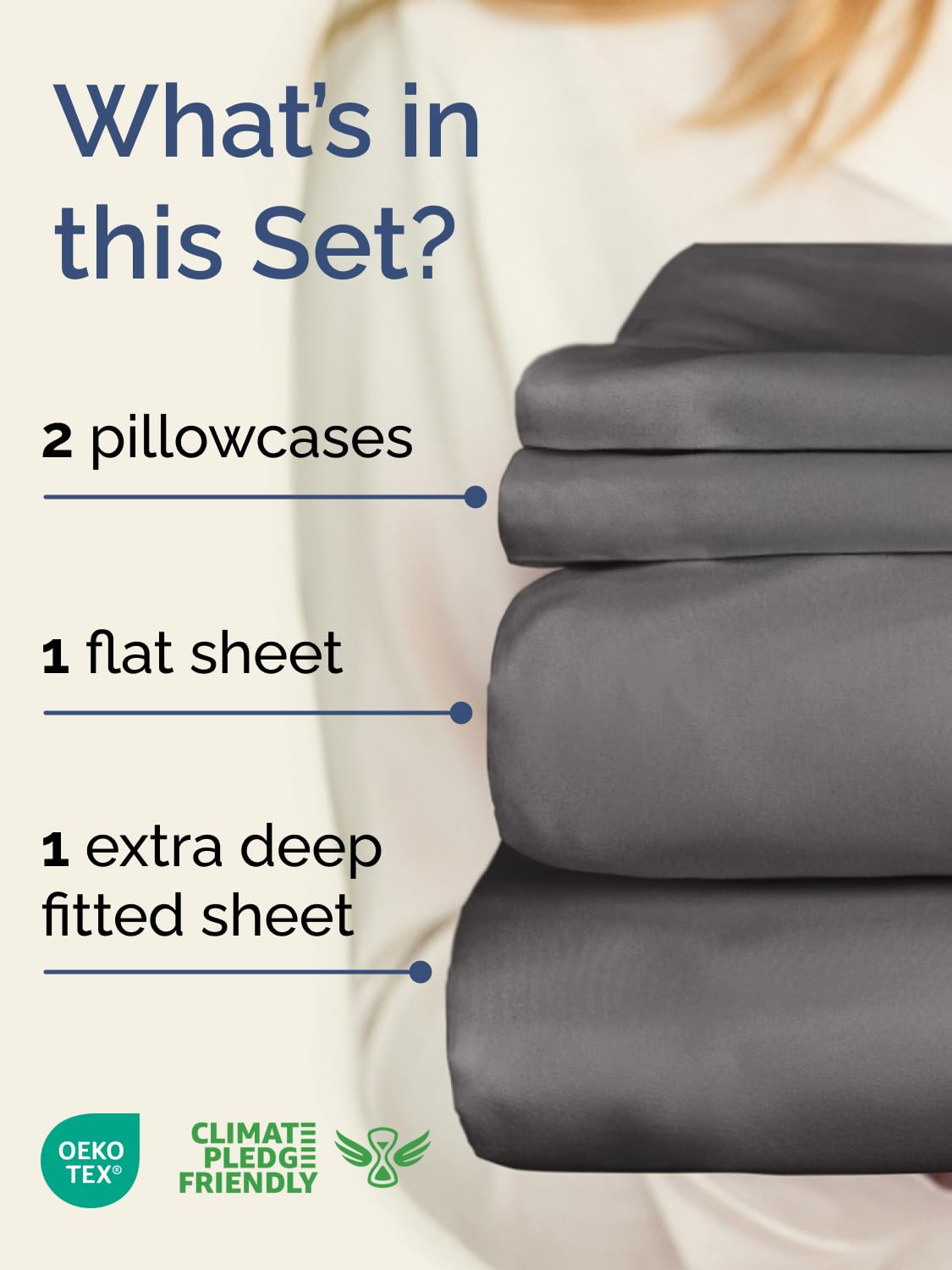 Extra Deep Pocket Queen Sheets - 4 Piece Breathable & Cooling Bed Sheets - Hotel Luxury Bed Sheet Set - Soft, Wrinkle Free & Comfy - Easily Fits Extra Deep Mattresses - Deep Pocket Dark Grey Sheets Queen 06 - Dark Grey - 1