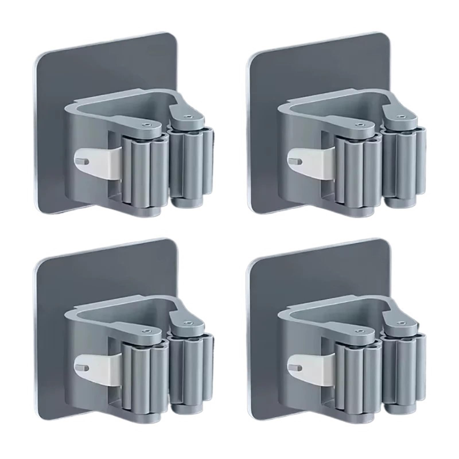 ZONSHJDKR Broom holder wall mount, 28PCS Mop And with Adhesive Wall Hanging Shelf No Trace Strong No Punching Required For Bathroom(Grey)