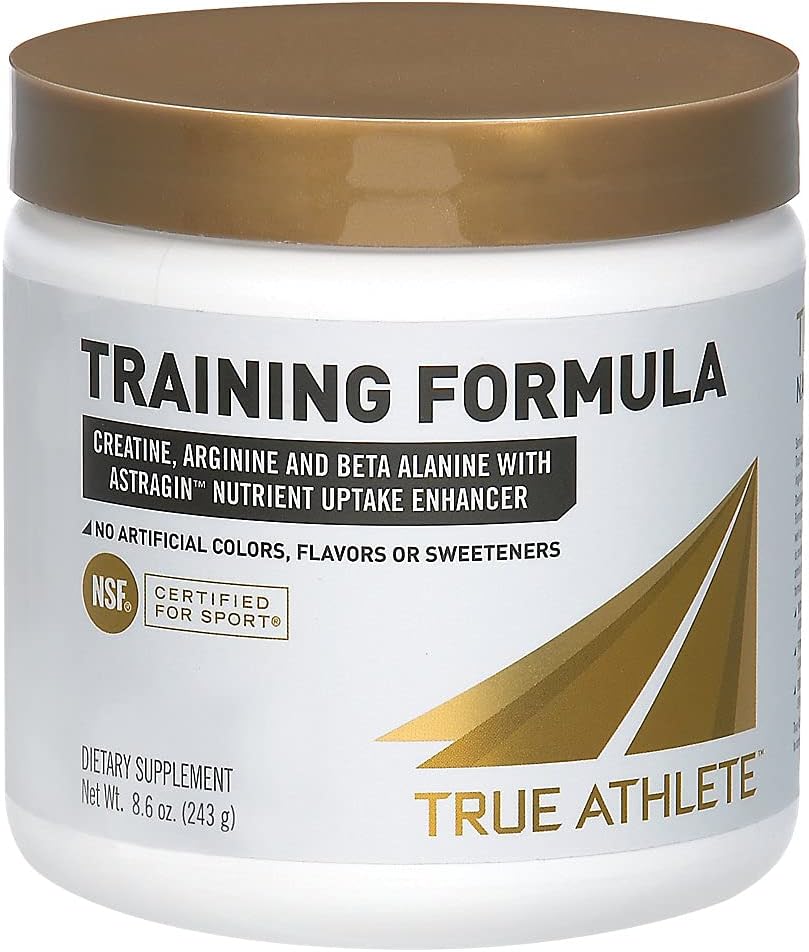 True Athlete Training Formula with Creatine, Arginine Beta Alanine with Astragin Nutrient Uptake Enhancer NSF Certified for Sport (8.6 Ounces Powder)