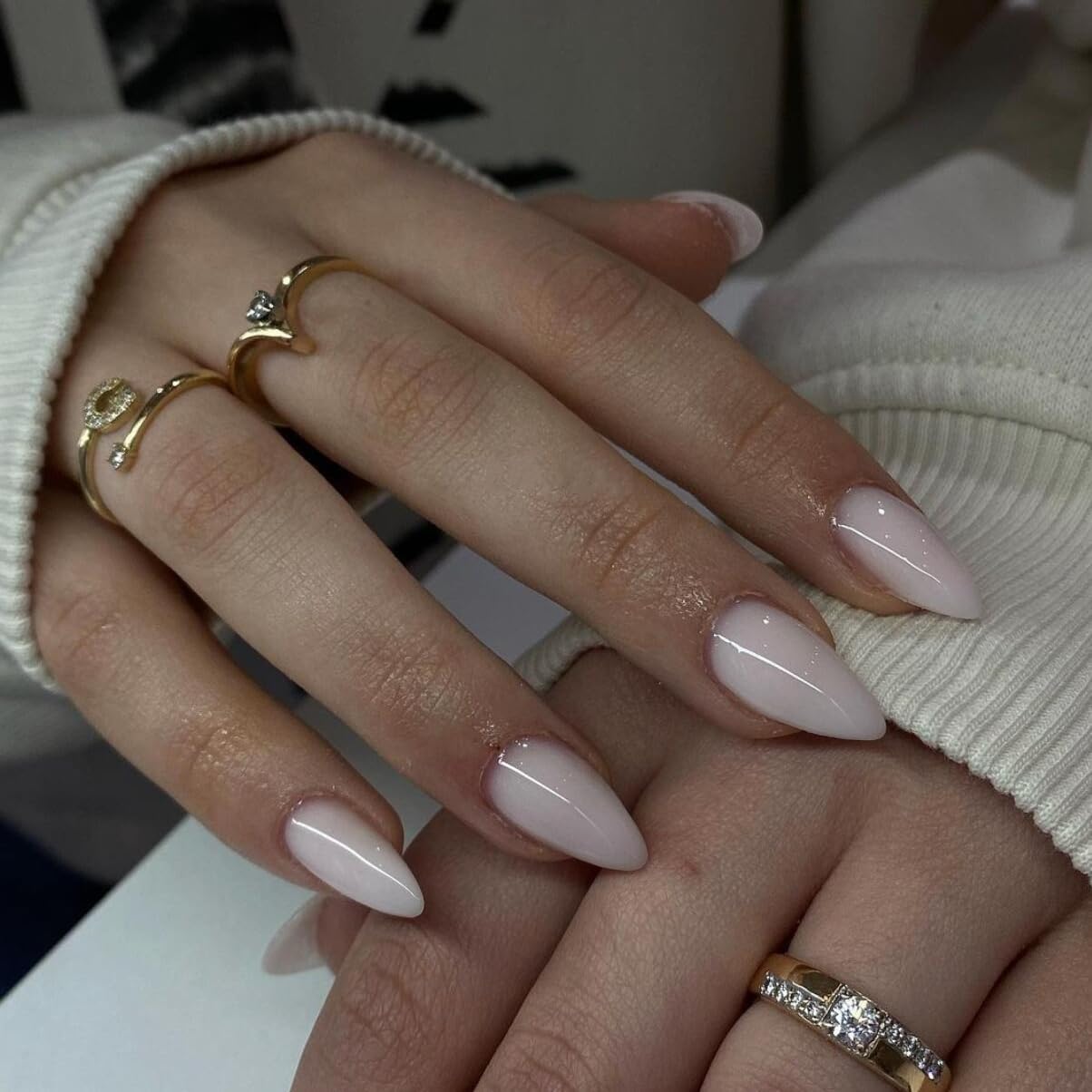 KQueenest 30 Pcs White Press on Nails Short Almond, Short False Nails Almond - Image 4