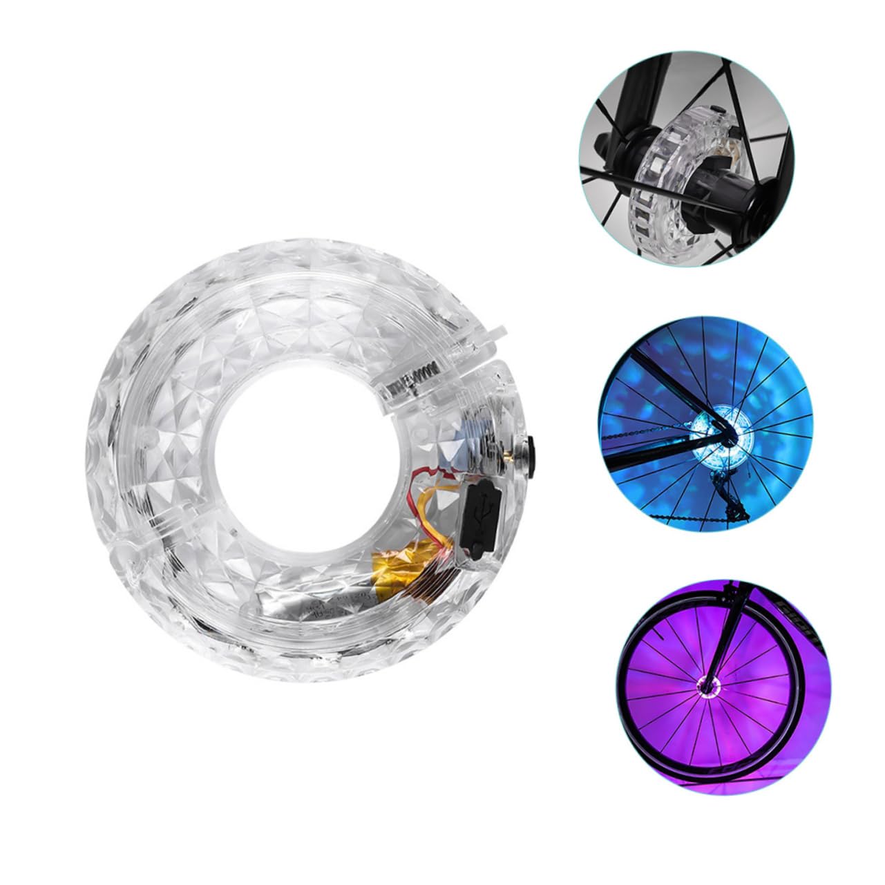 SUPVOX Luce della Ruota della Bicicletta Bike Light Accessori per Biciclette Sedia a rotelle Luce per Casco da Bicicletta luci per Bici Leggere fari della Ruota di Ricarica plastica