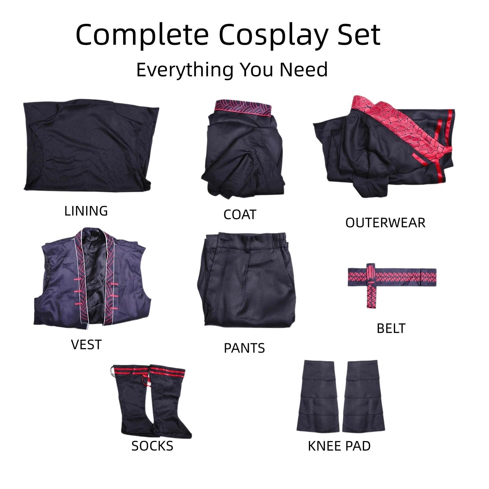 Halloween Kostüm für Erwachsene, Karneval Rollenspiel Cosplay Komplettset – Jia QiuStil
