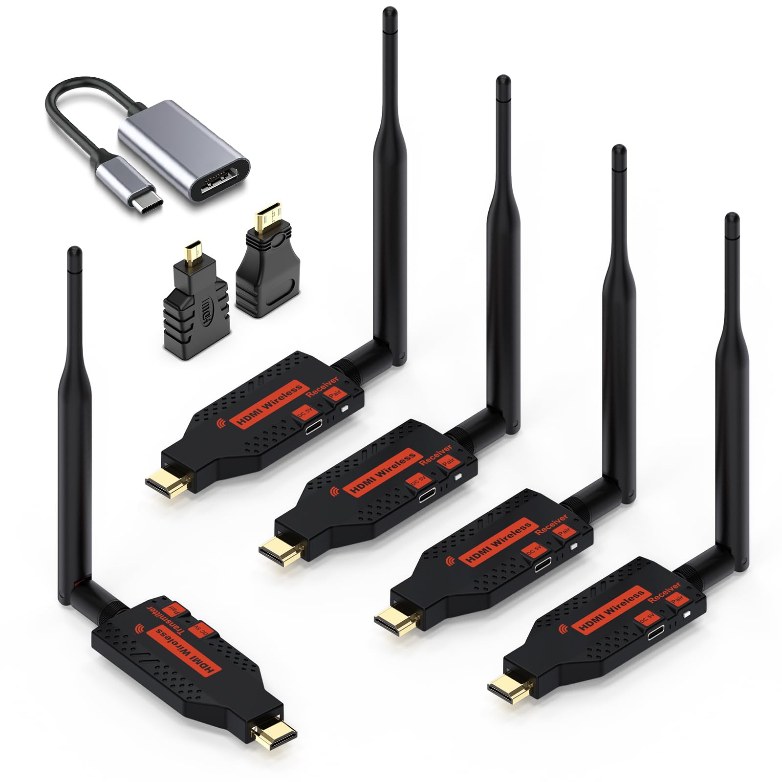 Amazon.com: Wireless HDMI 4 Receivers and 1 Transmitter,200FT/60M Amazon.com: Wireless HDMI 4 Receivers and 1 Transmitter,200FT/60M