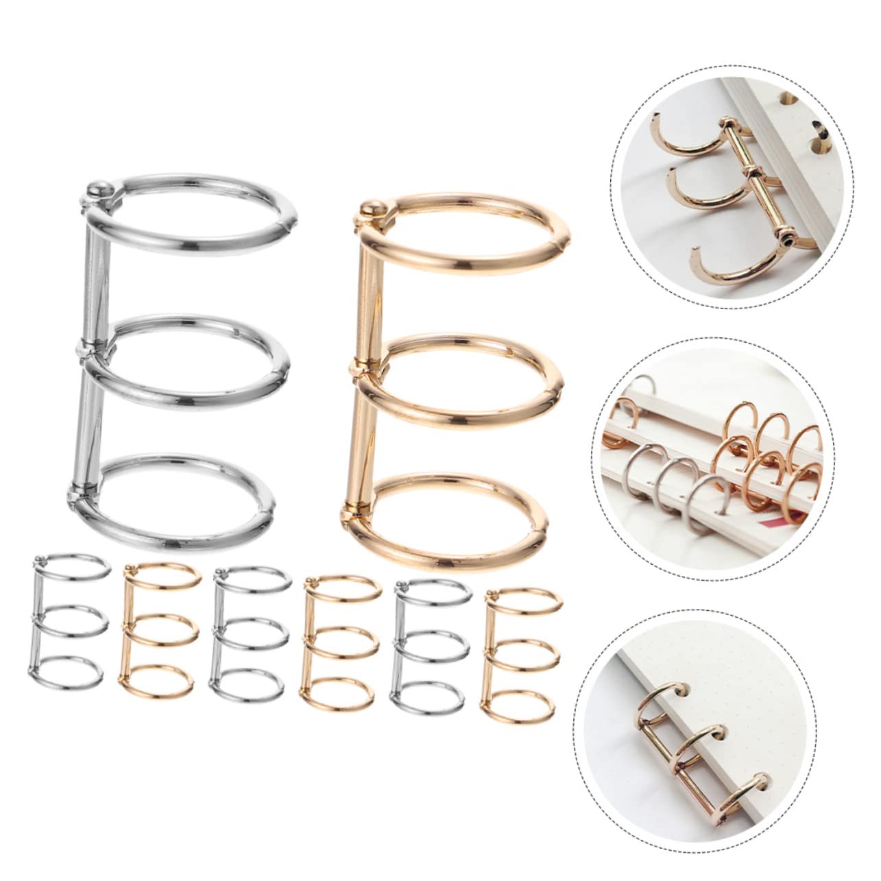 NUOBESTY 4 Set Di Raccoglitori Per Scrapbooking in Metallo Con Fogli Mobili Per Uso Ufficio 8 Pezzi * 4
