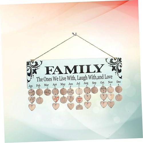 Miniatura 4 de VILLCASE Calendars Memorial Plaque Birthday Reminder Plaque Wooden Birthday Calendar Captain Bands Wooden Calendar Birthday Calendar Reminder Family