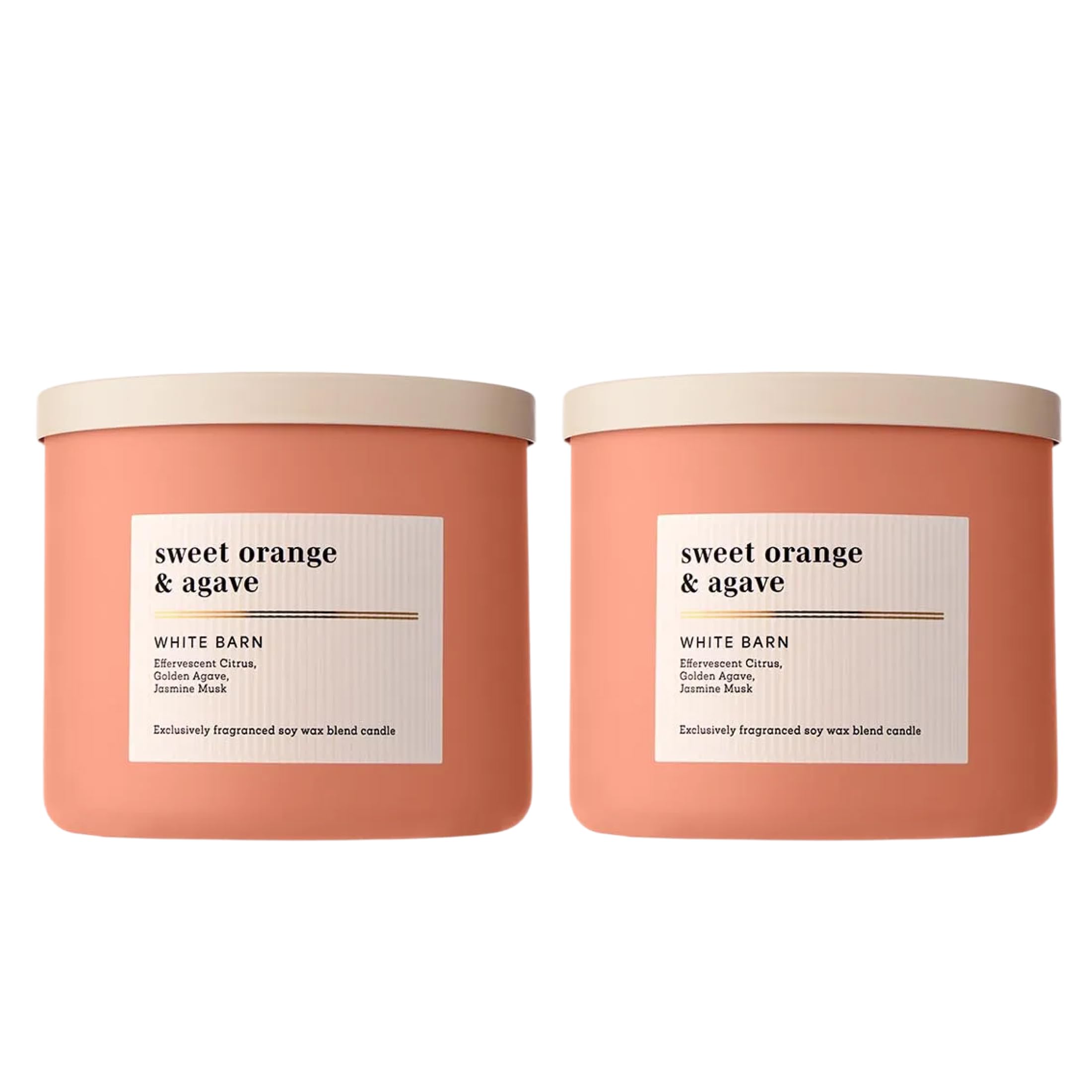Bath & Body Works 3-Wick Candle, Sweet Orange & Agave Citrus Candle, Strong Throw, Long-Lasting Burn Up to 45 Hours, Exclusively Fragranced Soy Wax Blend, 14.5 oz - 2 Pack Sweet Orange & Agave 14.5 Oz (Pack of 2)