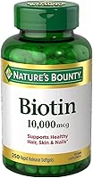 Vista 9 de Nature’s Bounty - Biotina de 10,000 mcg, fortalece la salud del cabello, la piel y las uñas, cápsulas blandas de liberación rápida, 180