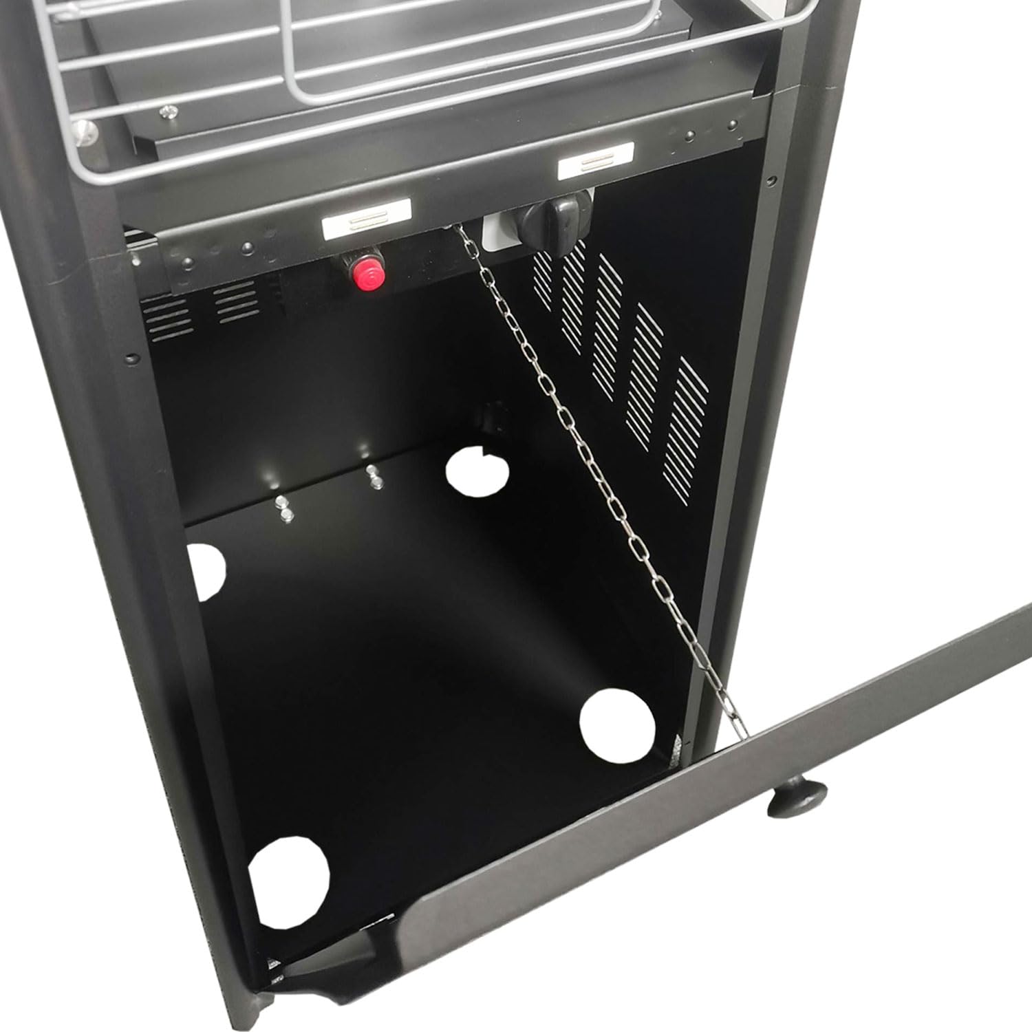 Parasol chauffant au gaz STOCKHOLM 13kW en acier noir + housse de protection