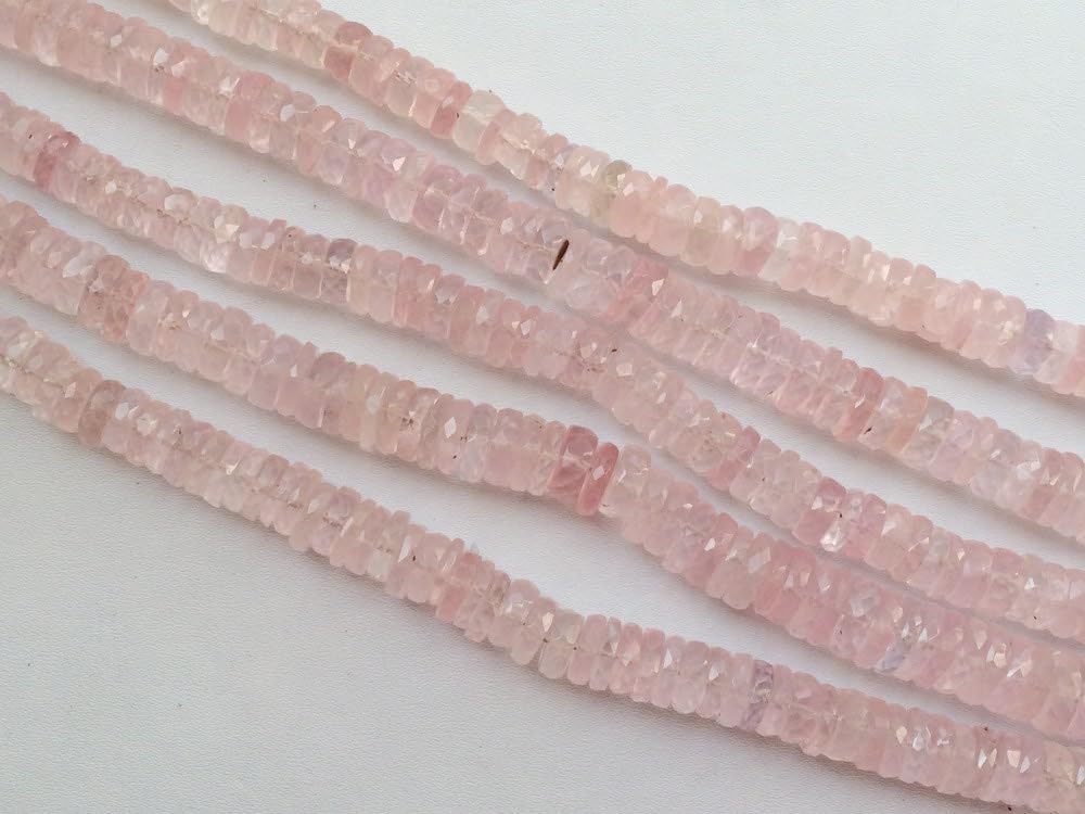 8–8,5 mm fasetowane koraliki dystansowe z kwarcu różowego, koraliki z naturalnego kwarcu różowego, kwarc różowy na naszyjnik, kwarc różowy (opcje od 4 cali do 8 cali)