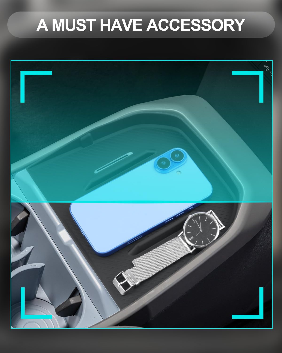 CDEFG Compatible avec Kia EV3 2025 2026 Tapis de chargement sans fil console centrale Tapis antidérapant en silicone antidérapant Tapis de chargement de voiture EV3 GT 2026 Accessoires