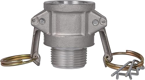 Miniatura 16 de 2 piezas de accesorios de bloqueo de leva de aluminio (1-1/2 pulgada Parte B) accesorios de manguera de ranura de leva, adaptador macho hembra NPT