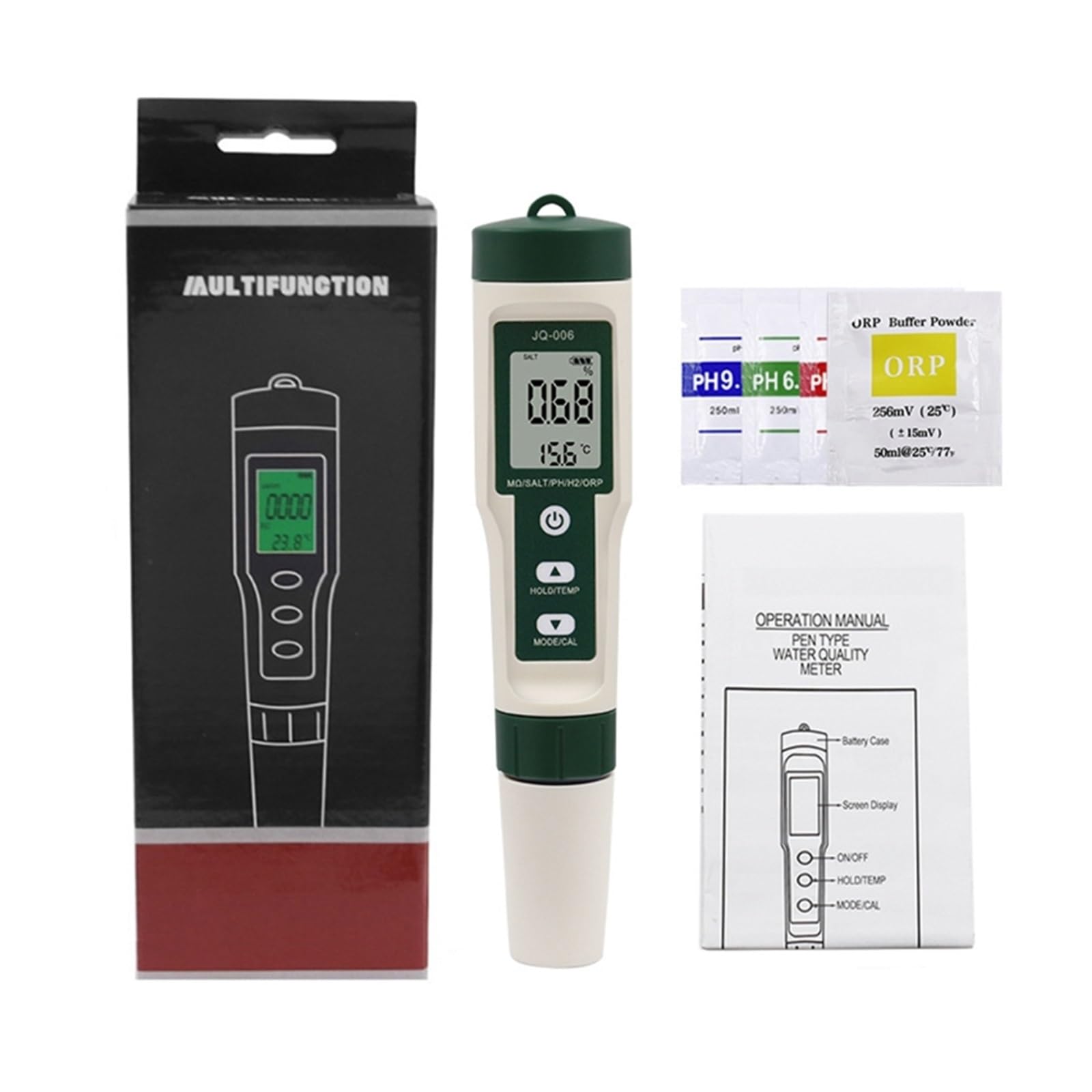 Tester miernika PH, Tester miernika PH 10 w 1 Cyfrowy miernik testowy jakości wody z/bez podświetlenia TDS/EC/SALT/TEMP/SG/ORP/H2/Test płodności,Woda pitna, Hydroponika, SPA, Browarnictwo(The)