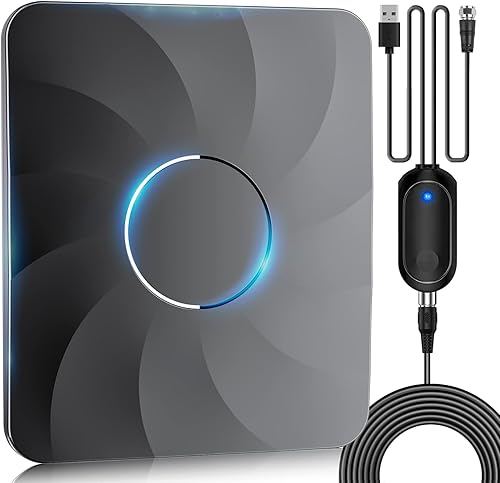 Antena de TV de rango de más de 680 millas, antena de TV digital con amplificador y amplificador de señal, antena HD mejor calificada para