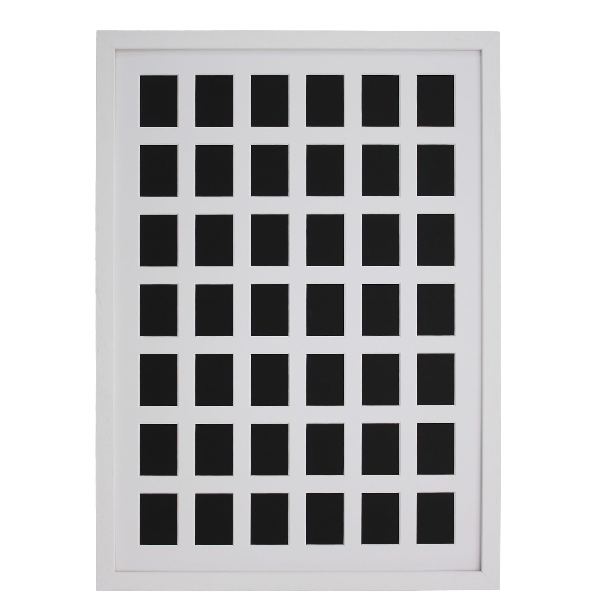Photoframesandmore White Instax Mini Multi Aperture Wooden Frame. Suits Forty Two Photos Taken With An Instax Mini Camera. Designed To Show The Photo Only - Not The Instax Border. (White)