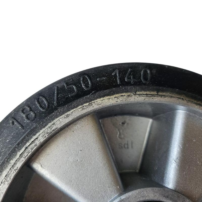 Rueda giratoria para transpaleta de goma, 180x50mm, eje de 20mm TYMBIA