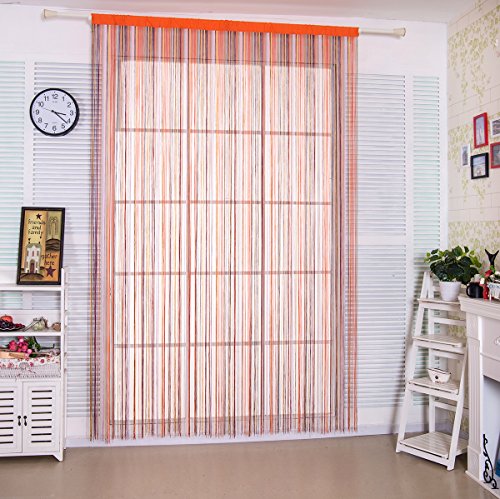 Cortina de tiras Taiyuhomes, para decoración del hogar y separador con borla, tela, Rainbow, W90xL200cm(35x79