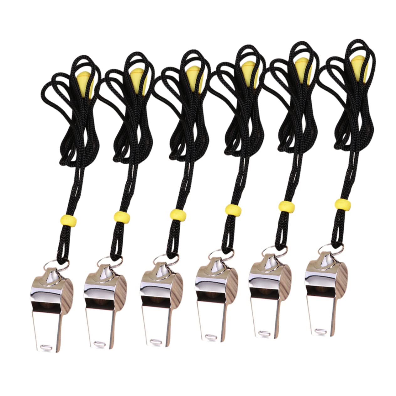 Toddmomy Lot De 3 Sifflets De Survie Durgence En Acier Inoxydable Avec Cordon Pour 6 Pièces X 3