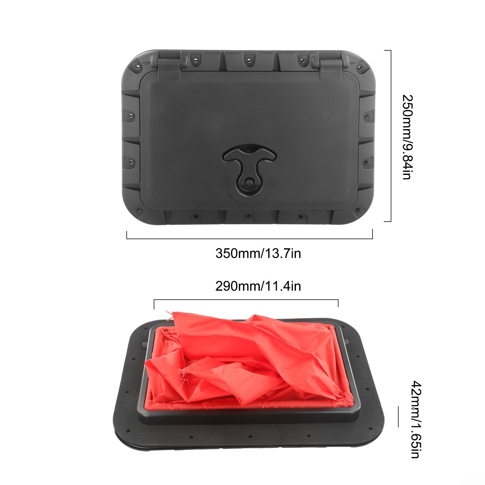 Heavy Duty Waterproof Square Hatch Deck Plate Kit Cover With Storage Bag For Boats And Kayaks, Marine Boat Kayak Canoe Fishing Rigging Sailing