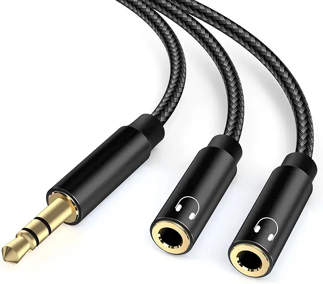Adaptateur Double Jack 3.5mm - Répartiteur Audio Stéréo pour Casque et Haut-parleurs