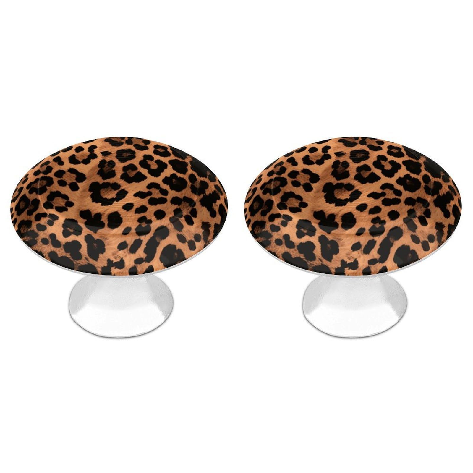 FekiLoot Leopard Pattern Cabinet Knob Kitchen Drawer Knob Stainless Steel Round Drawer Pulls Modern Cabinet Hardware Vintage Dresser Drawer for Kitchen Bathroom Closet Dresser Cabinets